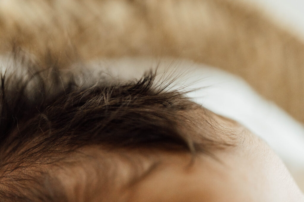 detail photos of baby's hair